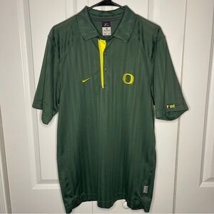 Nike Team Dri-Fit Oregon Ducks Polo Size Medium Green University Of Oregon EUC